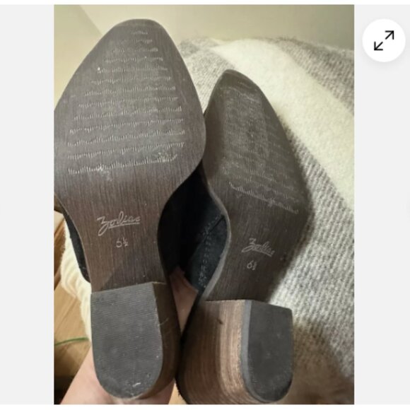 Zodiac Suede Leather ADA Slip-on Open Back Mules Black Shoe Size 6.5 Fast Ship - Picture 7 of 8